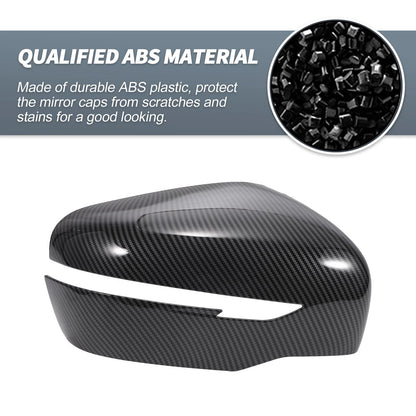 Rearview Mirror Cover Overlay Black Carbon Fiber for Nissan X-Trail Rogue