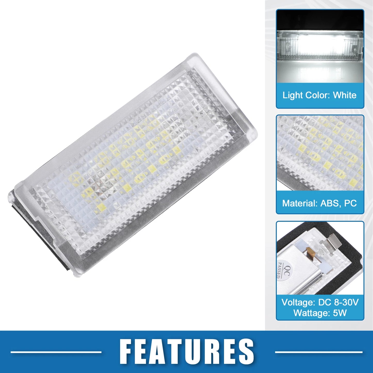 2 x White LED License Plate Lights for BMW 323i 328i E46 (1999-2000)