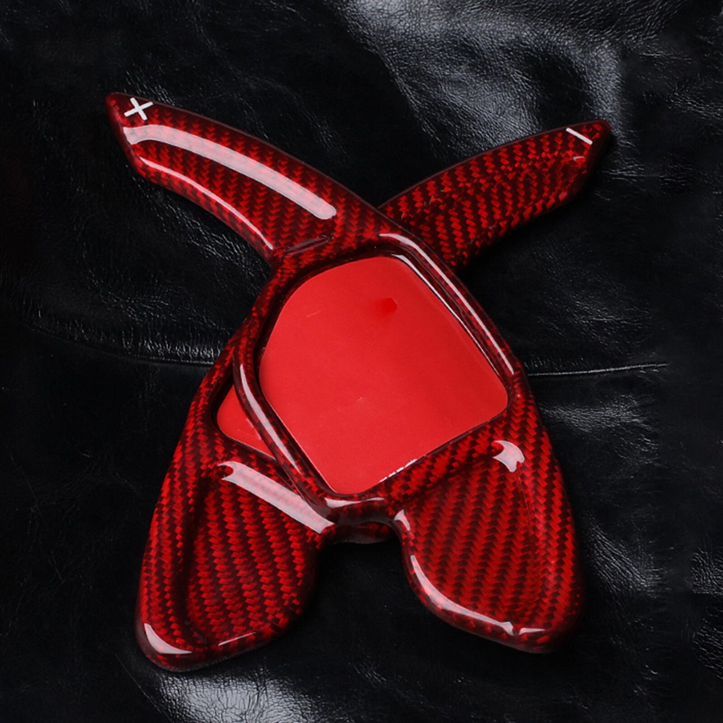 2 x Carbon Fiber Shift Paddle Extensions Red for Audi A4L A8 S5 (2009-2012)