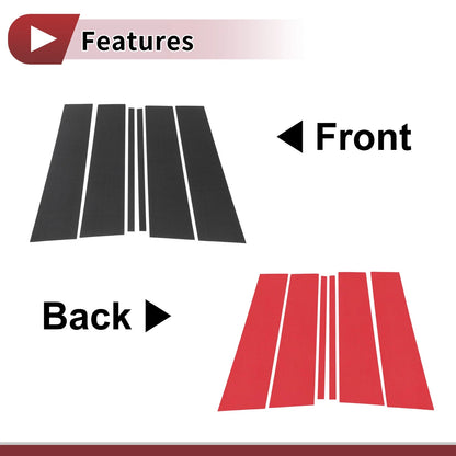 Carbon Fiber Black Door Pillar Window Trim for Ford Explorer (2020-2023)