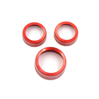 Red Aluminum AC & Radio Switch Knob Cover Bezels fit for Challenger 2015-2019