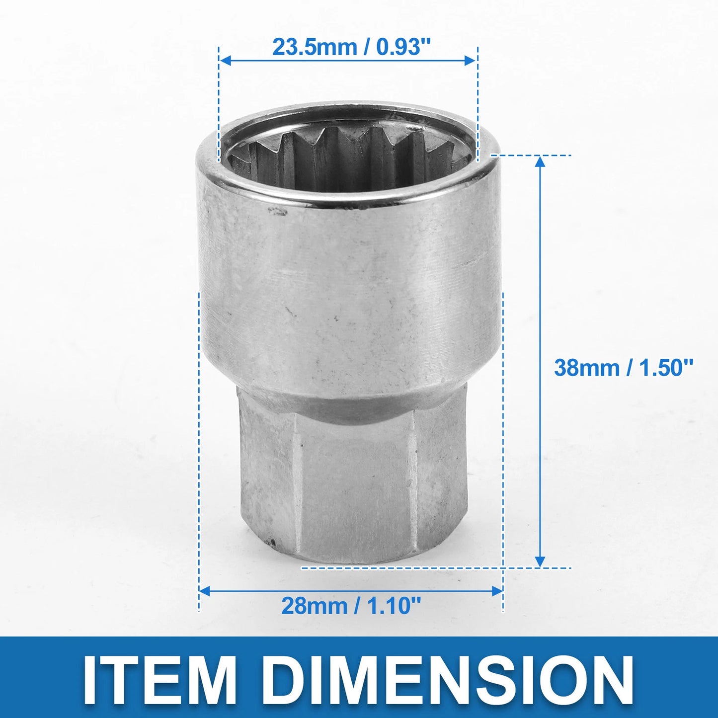 Wheel Lock Lugnut 9/10" Anti-theft Screw Nut Removal Key for Porsche