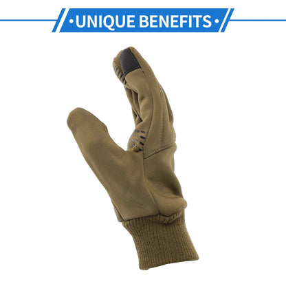 Motorcycle Gloves Breathable Full Finger Polyester Outdoor Gloves Brown 1 Pair