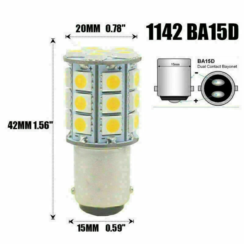 27-SMD BA15D LED Interior Lights for Marine Boat - 2 x Bulbs (1004, 1076, 1142)