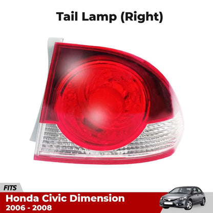 Tail Light Rear Lamp no Bulb Right Fits Honda Civic FD 4 Door Sedan 2006-08 D06
