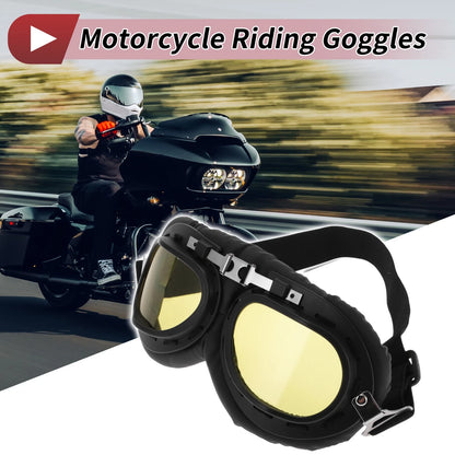 Set 1 x Motorcycle Riding Goggles Yellow Lens Black Frame for Motorcycle