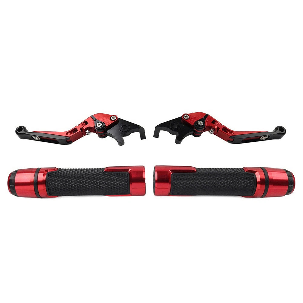 Red Extendable Brake Clutch Levers Grip Set for Suzuki GSXR1000 (2001-2023)