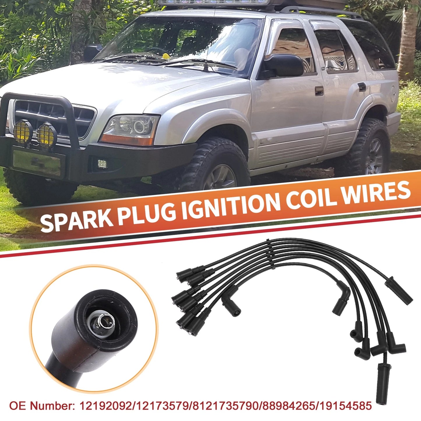 7x Spark Plug Wire Ignition Coil Cable for Chevrolet Astro (1996-2005)