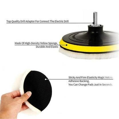 Mop Kit Polishing Pads for Car Polisher with Sticky Disc & Rod Soft Delicate