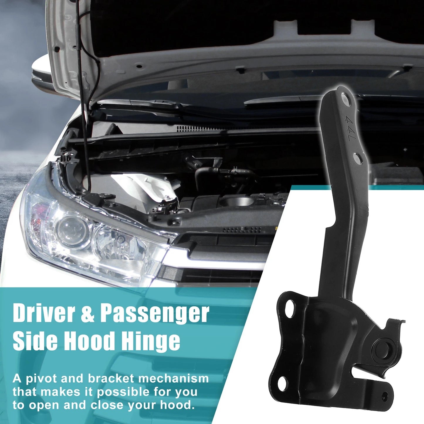 Hood Hinges 2 x for Toyota Black