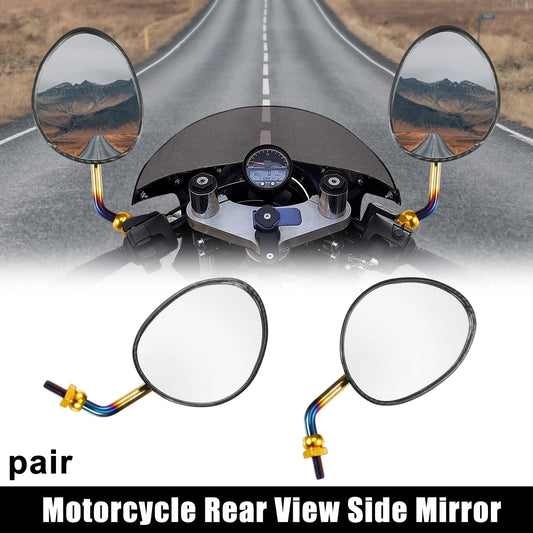 1 Pair 8mm Screw Rear View Mirror Universal Carbon Fiber Pattern for Motorcycle