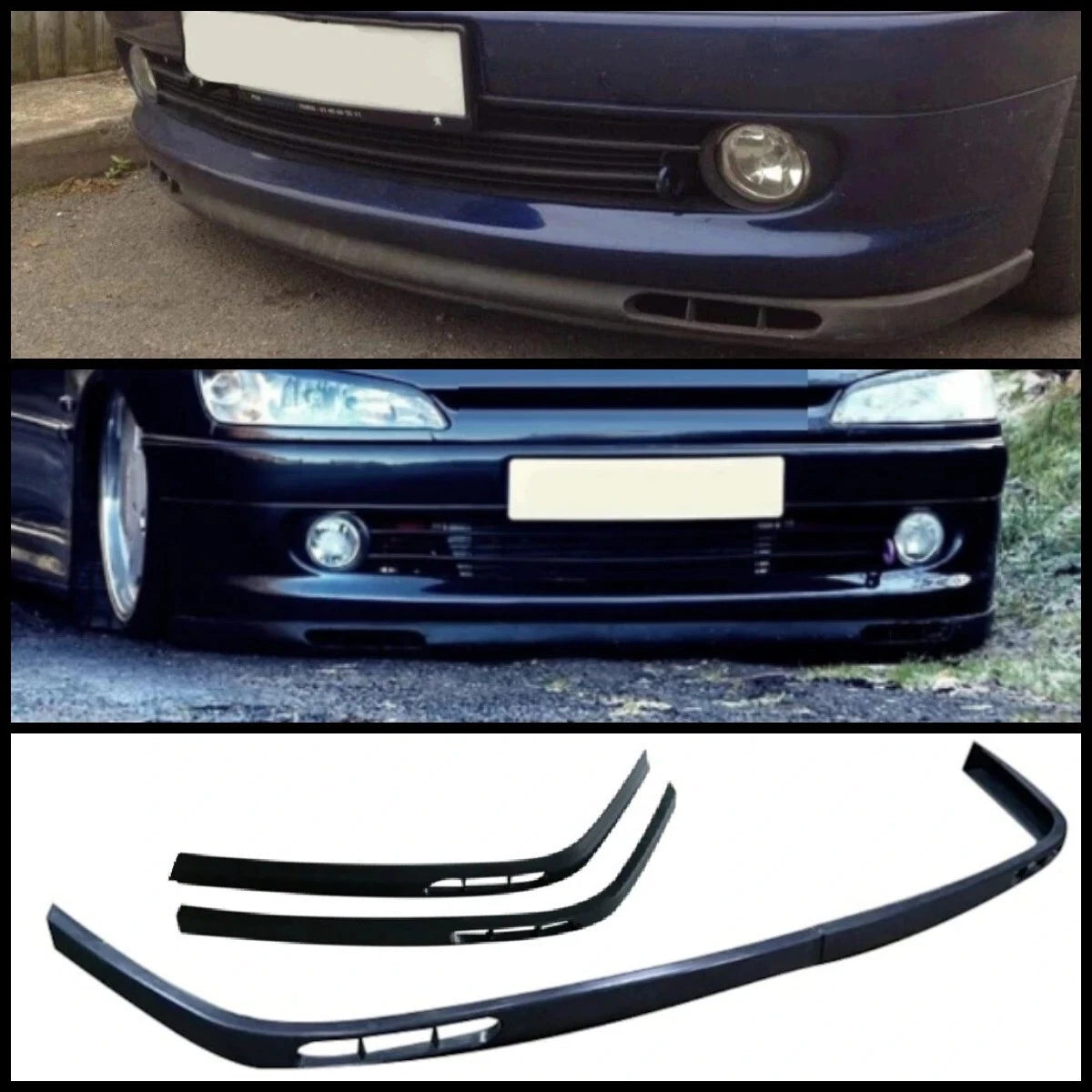 Lip Splitter for Peugeot 306 (1993-2002) 2 Piece Front Bumper Spoilers