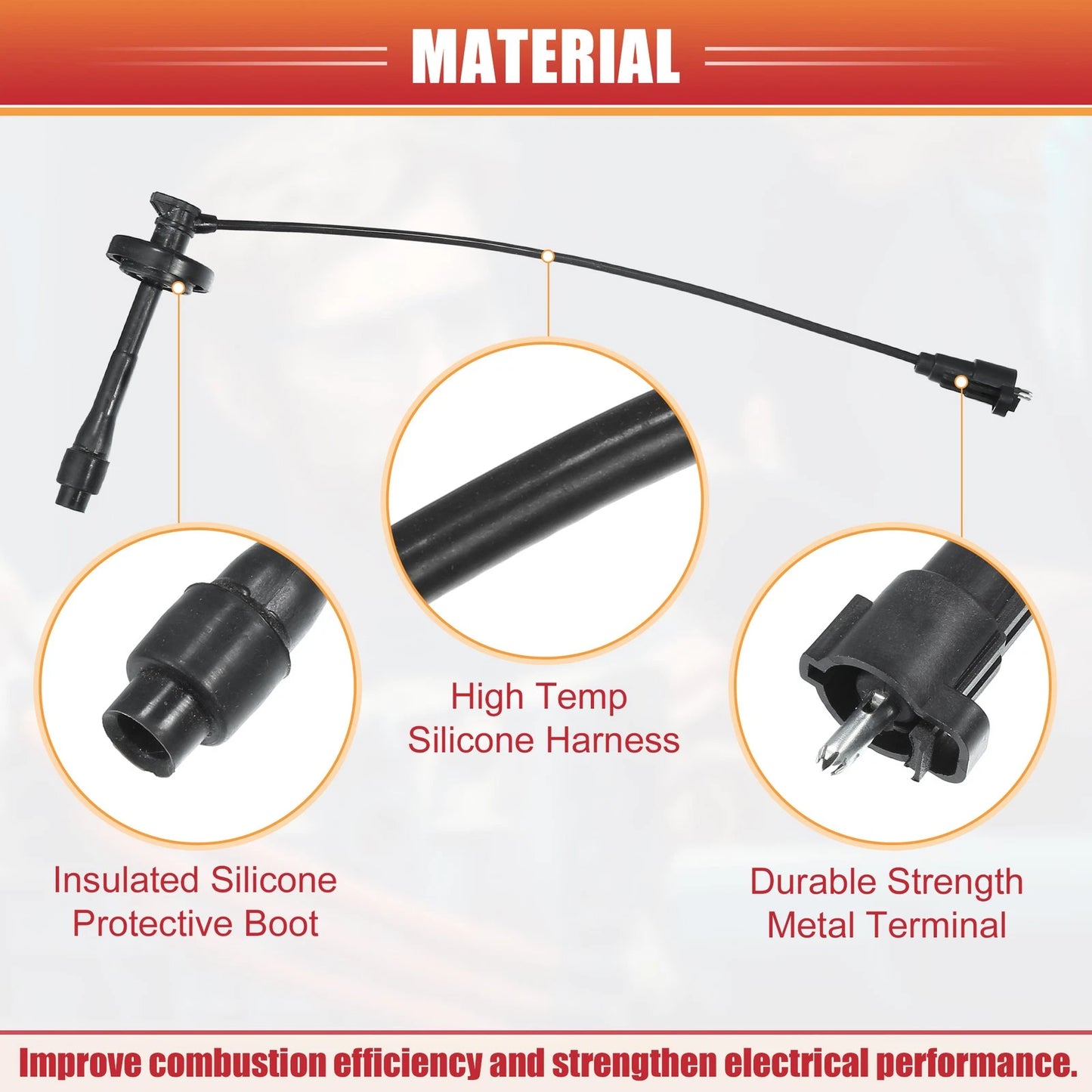 4pcs Ignition Coil Spark Plug Wire for Toyota Corolla L4 1.8L (1998-2002)