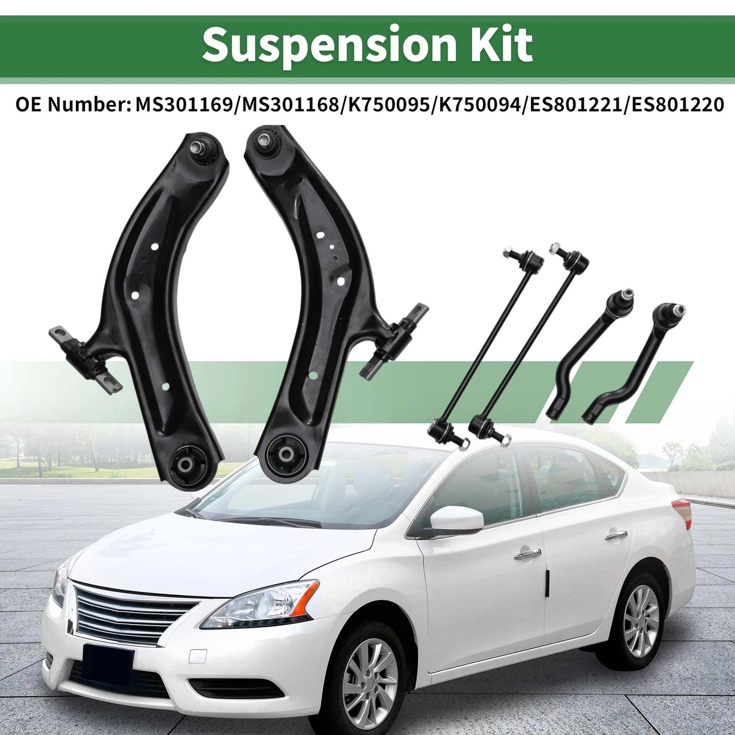 6 Pcs Front Lower Control Arms for Nissan Rogue (2014-2019)