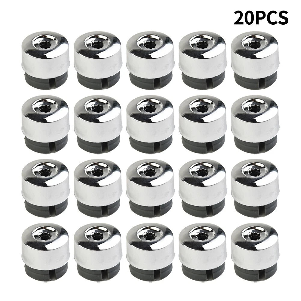 20 x Silver Car Tire Screw Covers