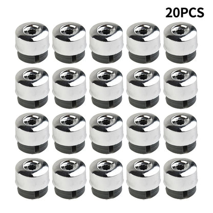 20 x Silver Car Tire Screw Covers