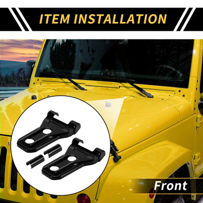 Hood Hinge Cover Trim for Jeep Wrangler JL JLU (2018-2024) Black 1 x Set