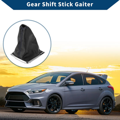 Car Gear Shift Stick Gaiter Black Blue Leather for Ford Focus (2005-2012)