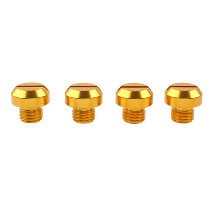 4 x Universal Motorcycle Mirror Hole Blanking Plugs for M10 Screws - Gold