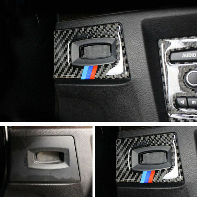 Carbon Fiber Interior Key Hole Frame Cover Trim for BMW E90 E92 E93 3 Series