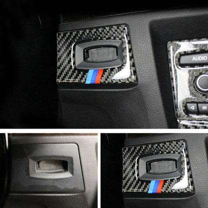 Carbon Fiber Interior Key Hole Frame Cover Trim for BMW E90 E92 E93 3 Series