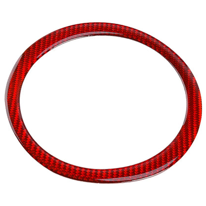 1x Red Carbon Fiber Gear Shift Cover Trim for Fiat 500 (2012-2015)