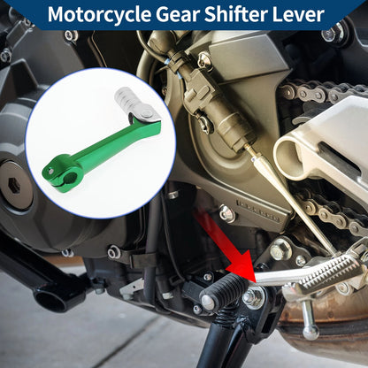 Folding Gear Shifter Lever Green Lever Silver Tone Head for Bosuer M5