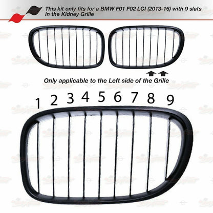 9 BAR Kidney Grille Covers for BMW 7 Series F01 F02 (2013-2016)