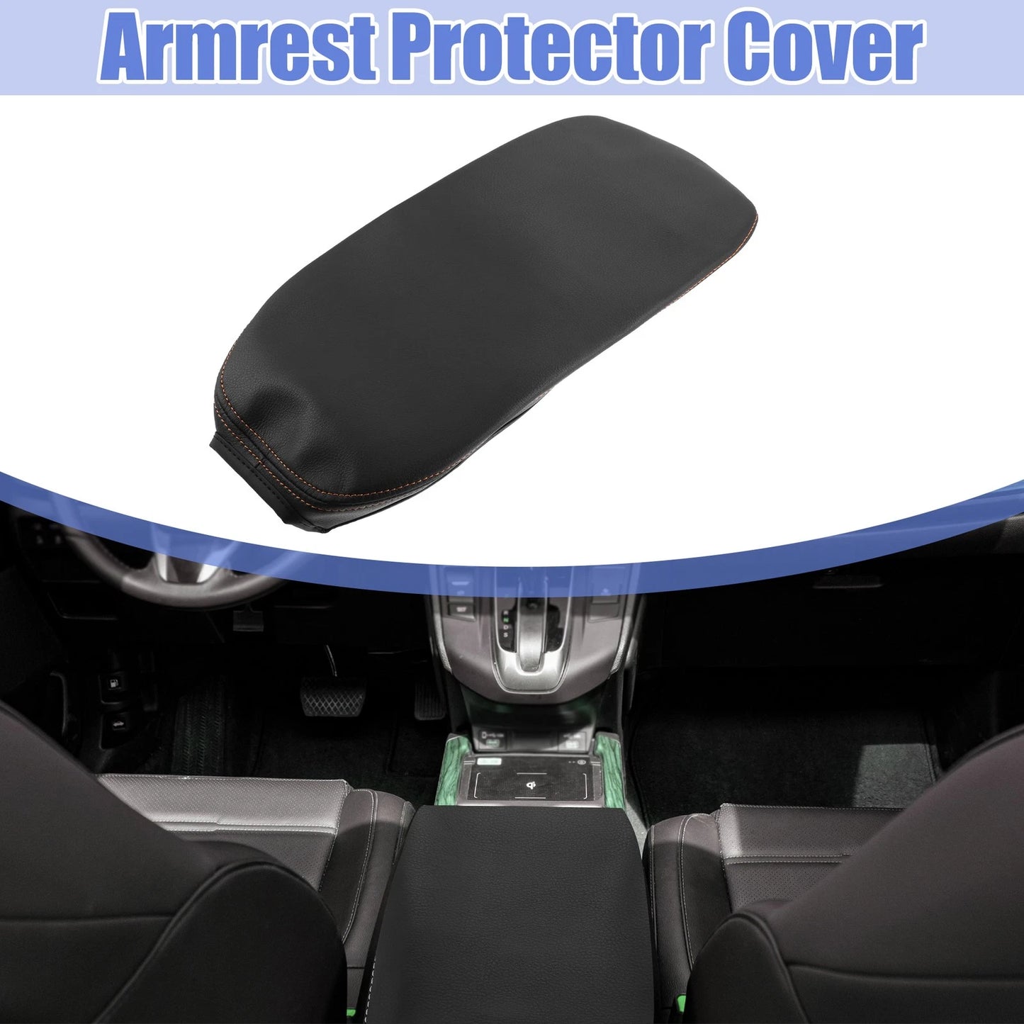 Car Center Console Armrest Cover for Toyota RAV4 PHV XA50 (2019) Black Orange