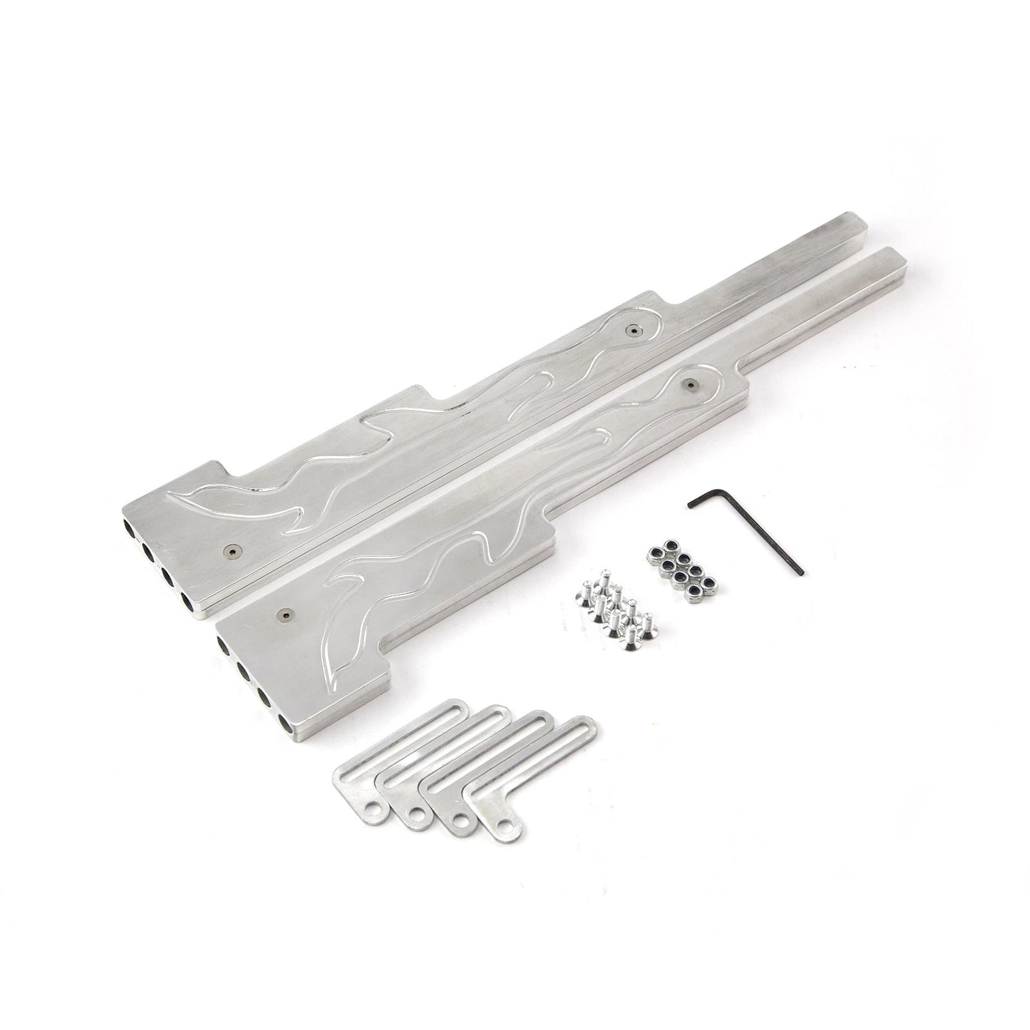 Aluminum Flamed Linear Spark Plug Wire Separator Loom Set for Universal