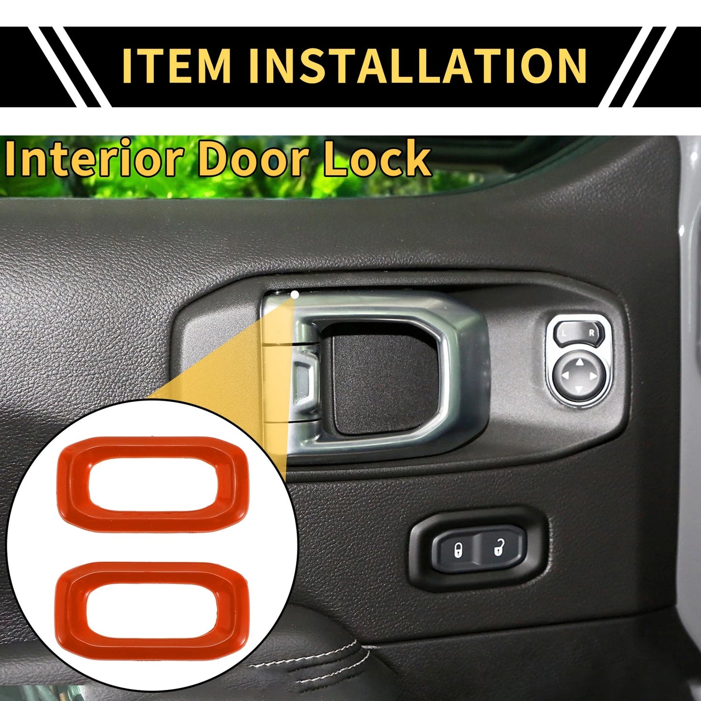 2 x Door Lock Switch Button Trim Covers for Jeep Wrangler JL JLU (2018-2023)