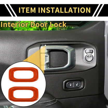 2 x Door Lock Switch Button Trim Covers for Jeep Wrangler JL JLU (2018-2023)