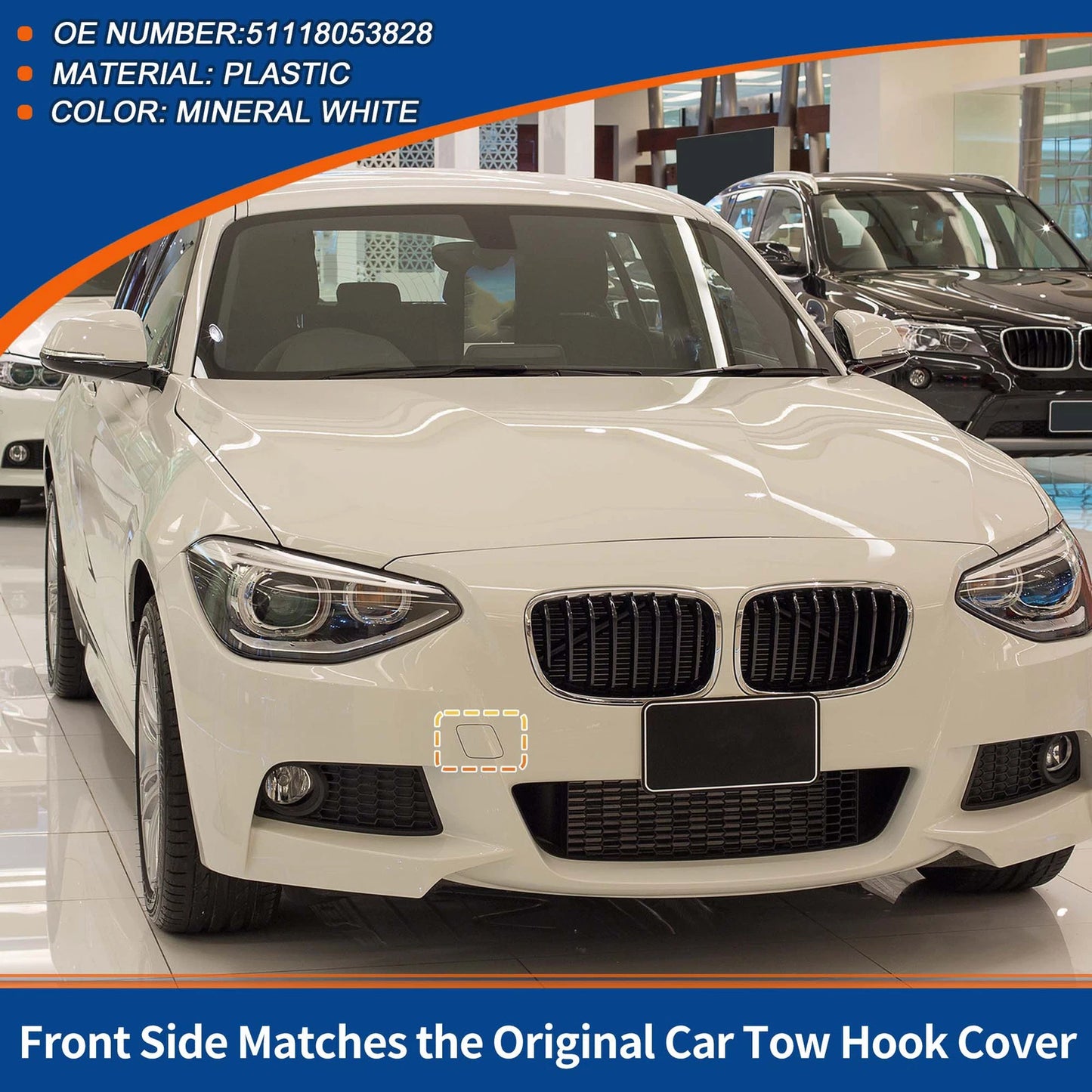 Tow Hook Cover for BMW 114i (2012-2014) Mineral White