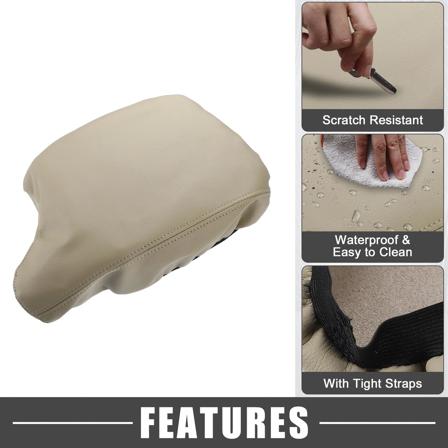 Beige Center Console Armrest Cover Trim for Honda Accord (2013-2017)