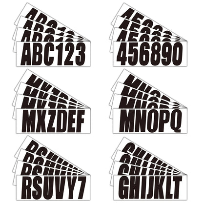 4 x Boat Registration Decals A-Z & 0-9 Black