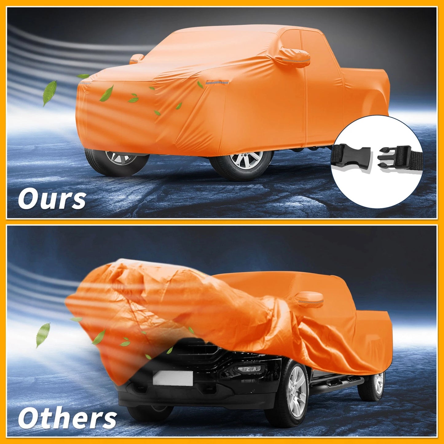 Car Cover Waterproof All Weather 210D-PU Zipper for GMC Sierra