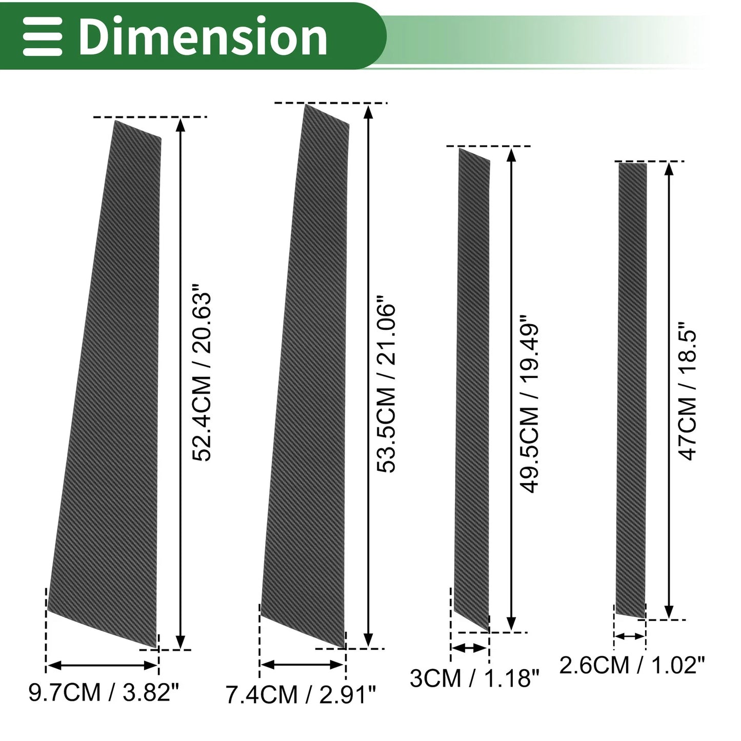 8 Pcs Door Pillar Window Trim for BMW X5 Carbon Fiber Black (2007-2013)