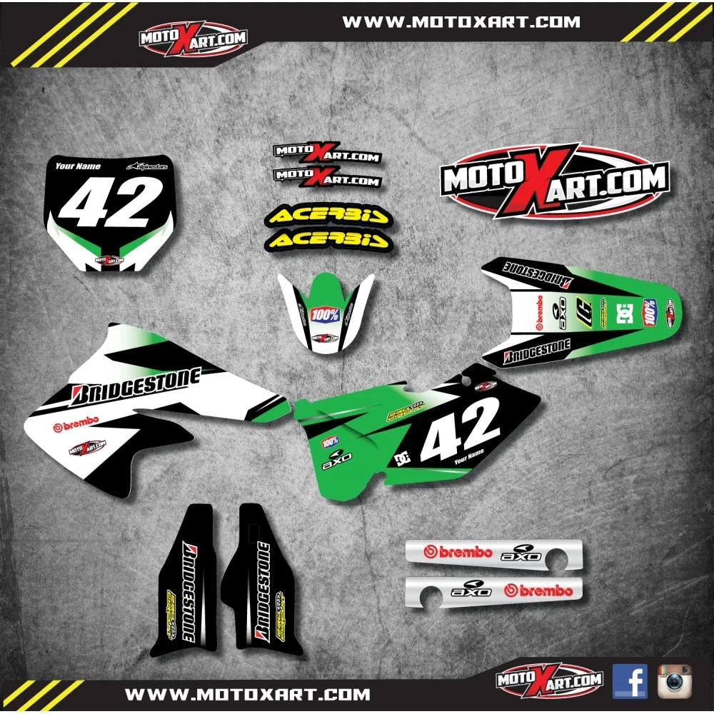 Full Graphics Kit Decals for KX 125 250 (2003-2016) - FLASH Style
