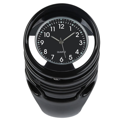 1 x Chrome/Black 1.25" Handlebar Mount Clamp Clock for Harley