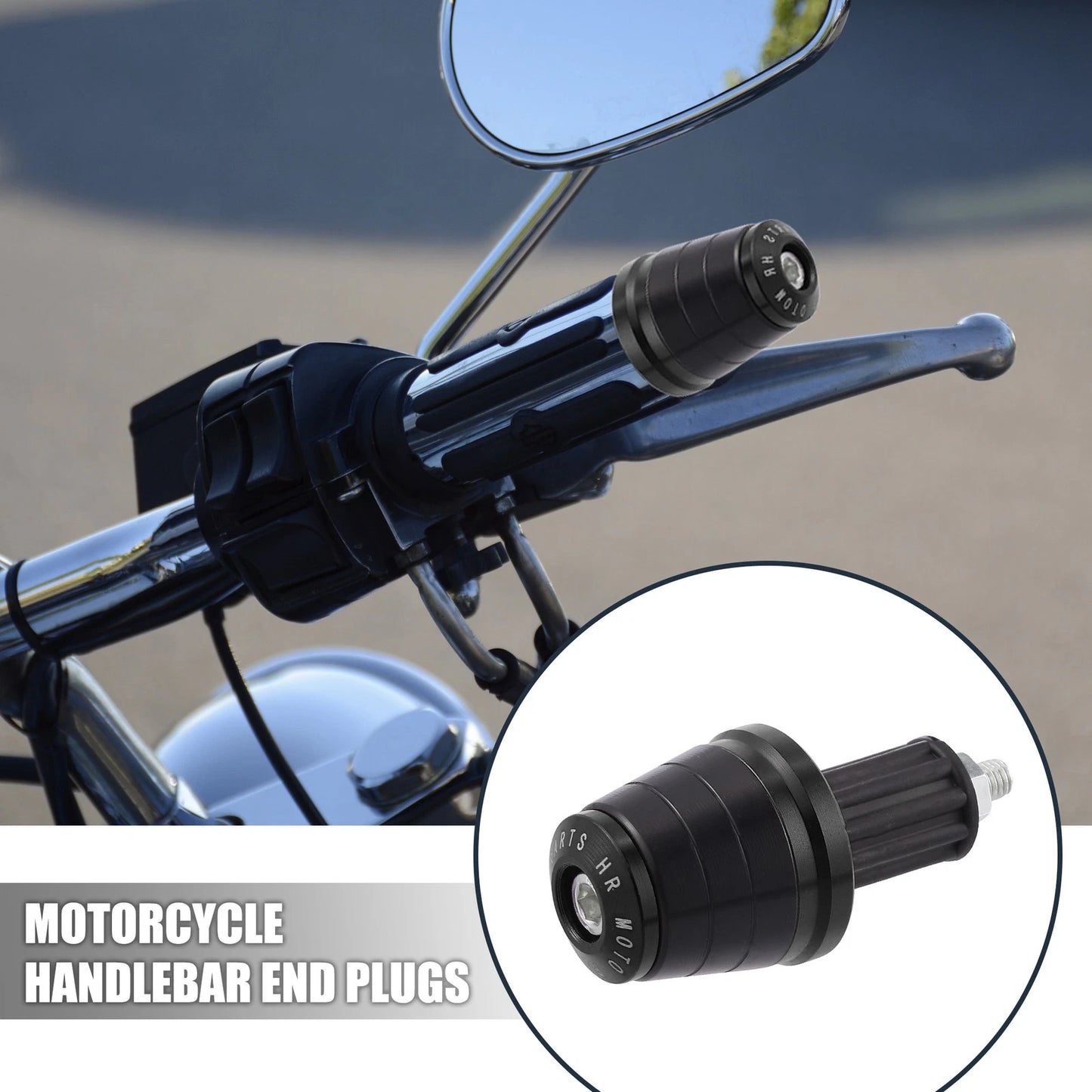 Pair / 7/8 22mm / Handlebar End Plugs for Motorcycle