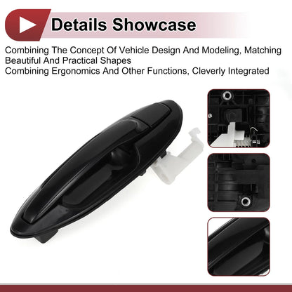Exterior Door Handle for Hyundai Sonata Rear Right Black ABS (2011-2019)