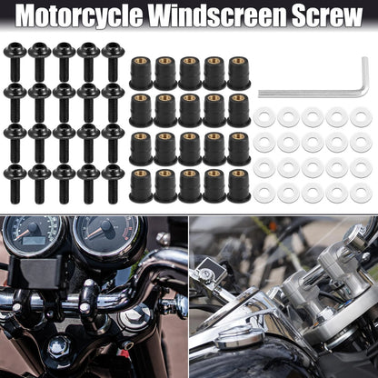 20pcs M5 5mm Windscreen Screw Bolt Black for Motorcycle