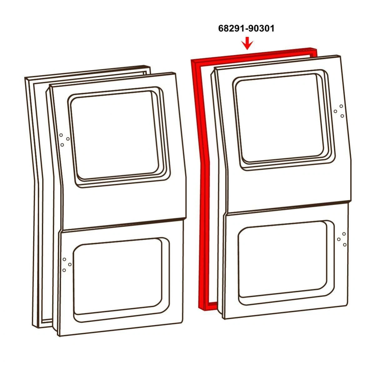 Swing Door Seals Weatherstrip Rear RH Fits Toyota Land-cruiser FJ BJ40 1974-80