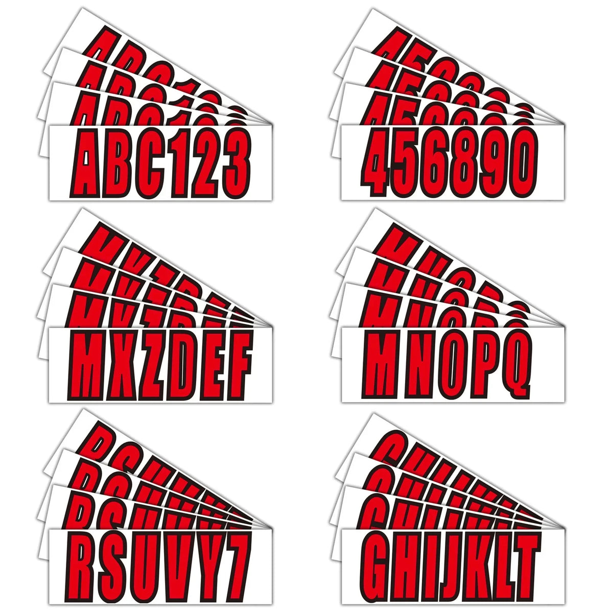 Custom 3" Boat & Jet Ski Registration Numbers & Letters 4 Pack