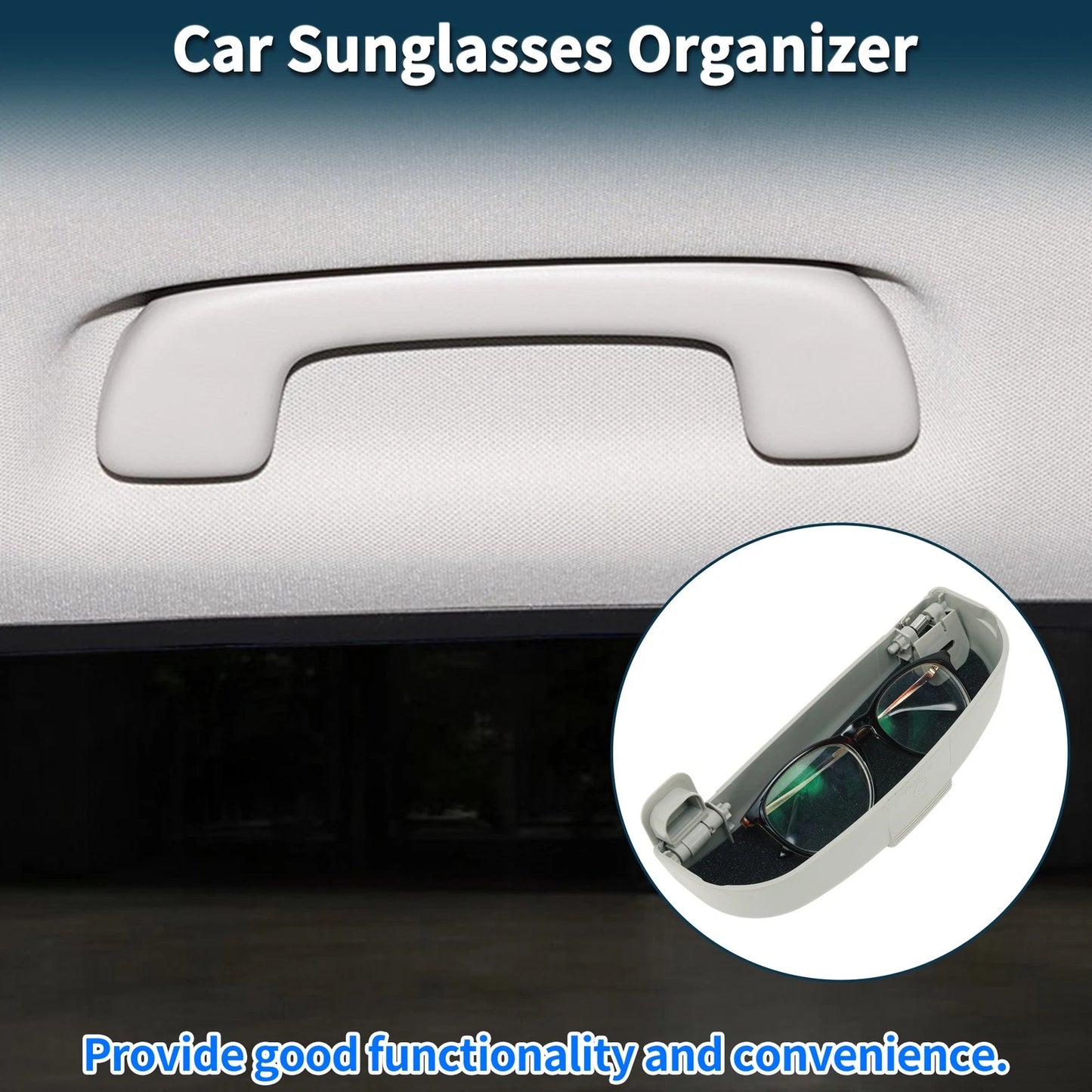 Sunglasses Case for Peugeot 308 2014-2026 ABS Grey 1 Set