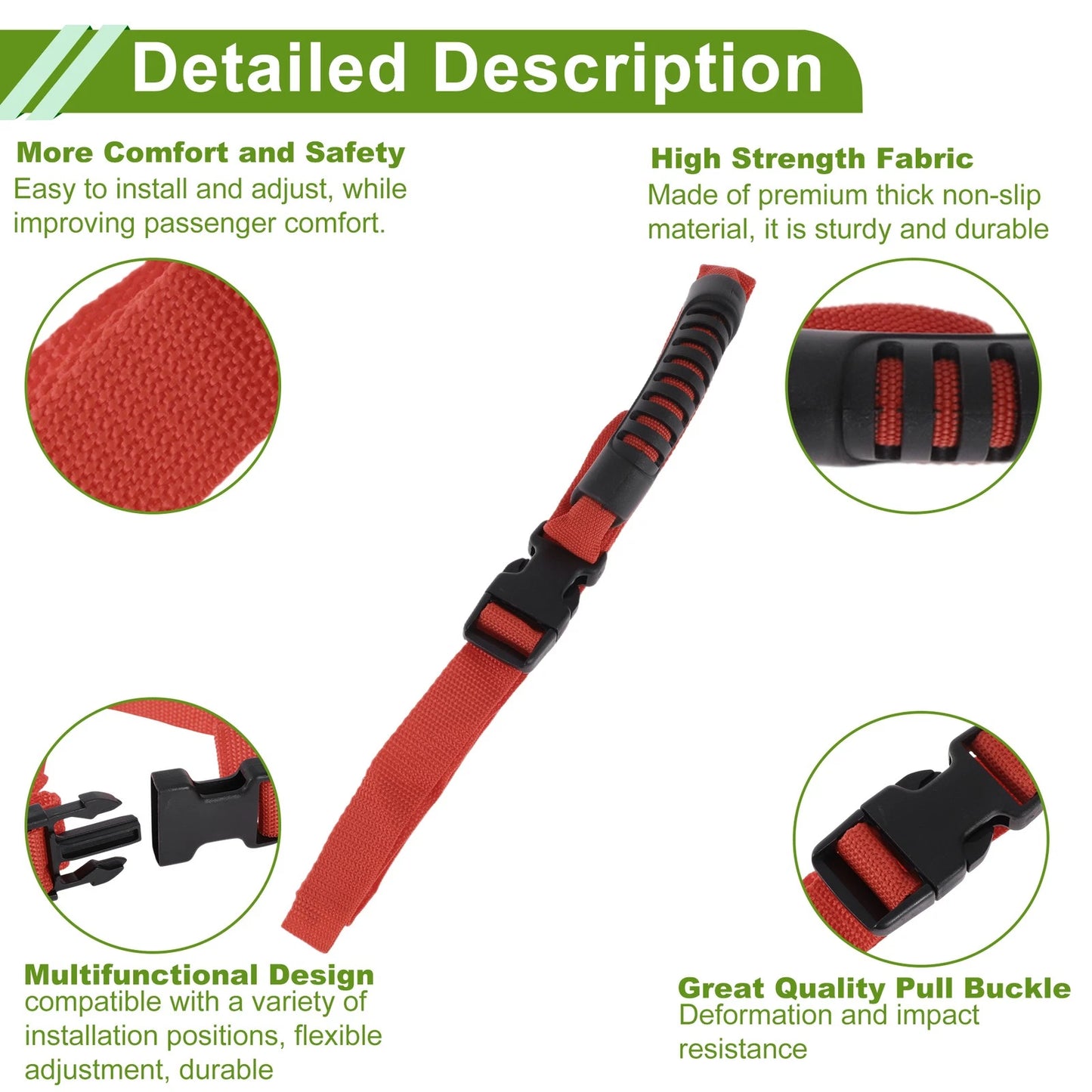 Red Roll Bar Grab Handles for Jeep Wrangler JL (2018-2024)