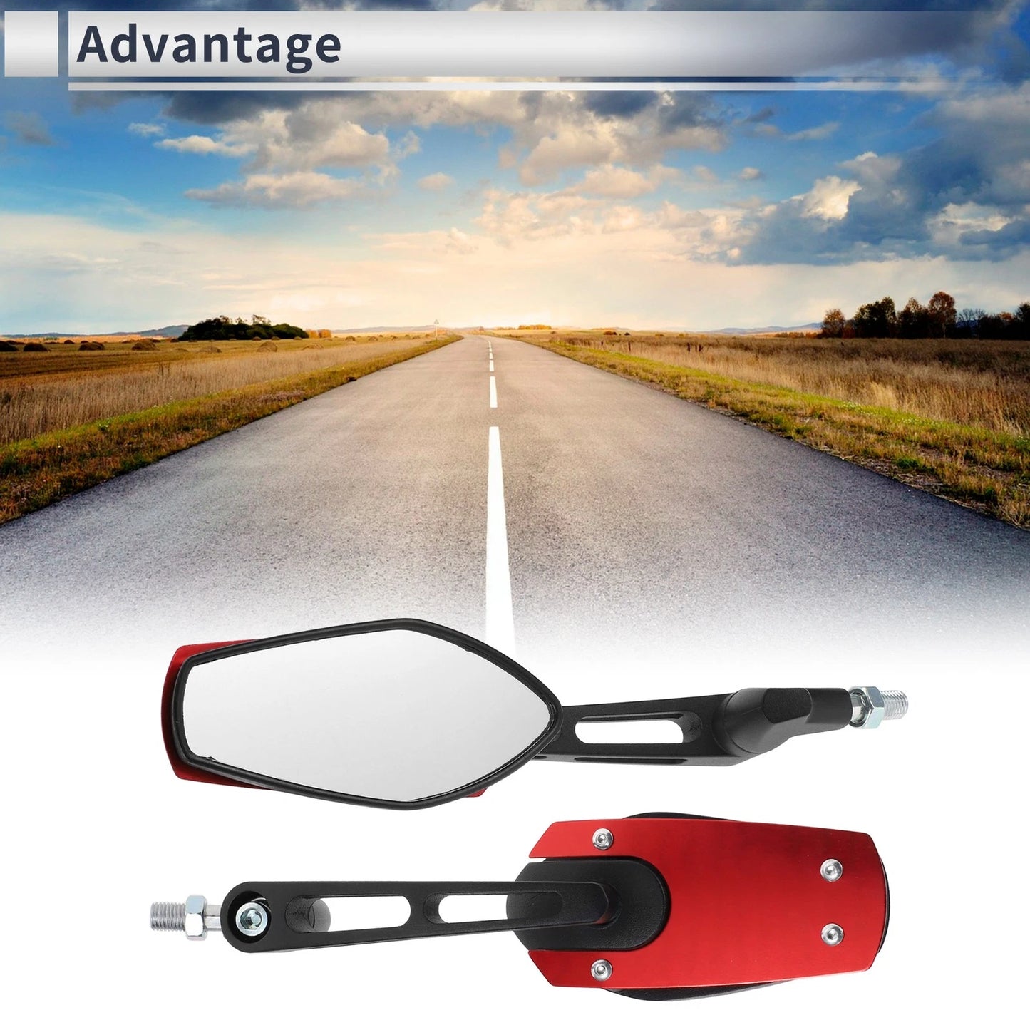 M8/M10 2 x Rear View Handlebar Mirrors for Motorcycle