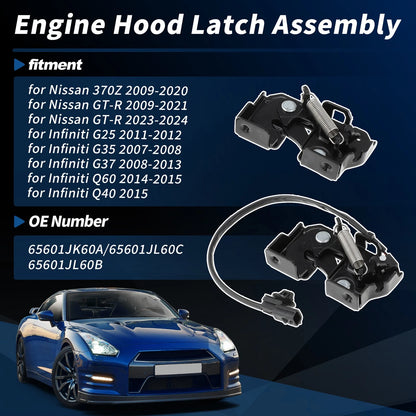 Hood Latch Assembly for Nissan GT-R (2009-2021)  65601JK60A/65601JL60C