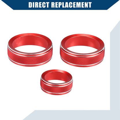 AC Control Switch Knob Cover for Subaru Impreza (2017-2023) Red 1 Set