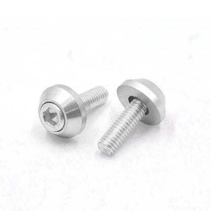 12Pcs 6mm Thread Silver Alloy Motorcycle License Plate Screws for Motorcycle